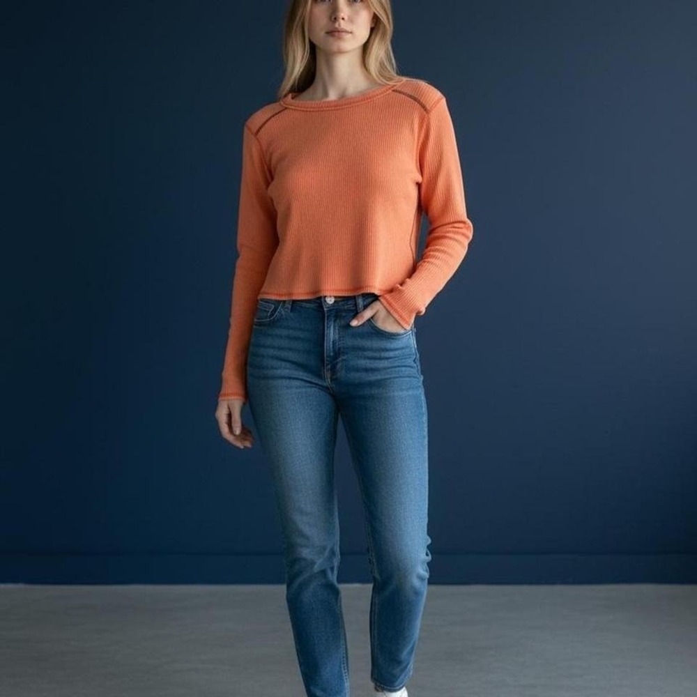 Orange long‎ sleeve top size XL